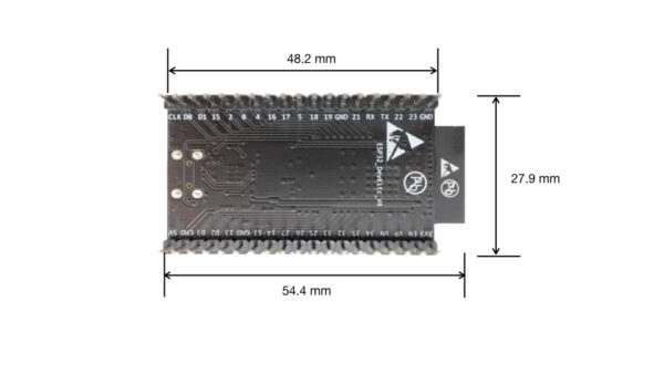 esp32 devkitc dimensions back